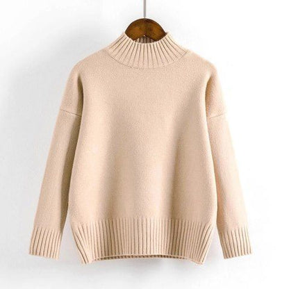 Pull col roulé blanc pour femme