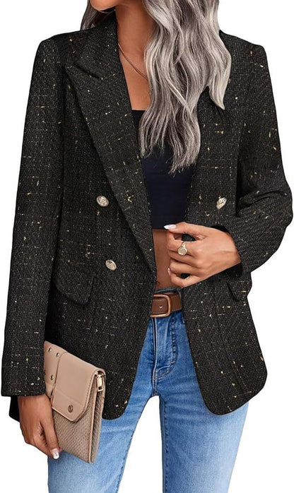 Veste de costume en tweed pour femme