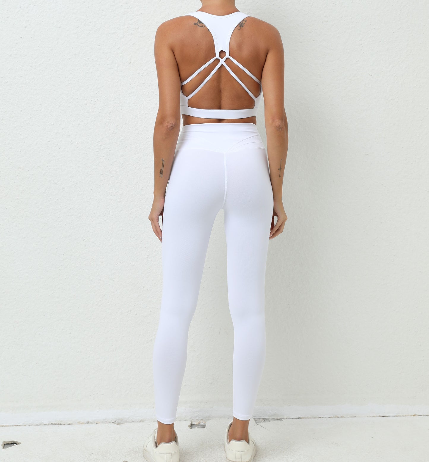 Women's Elastic Back Nude Feel Workout Clothes Quick-drying Breathable Sports Tight Yoga Suit