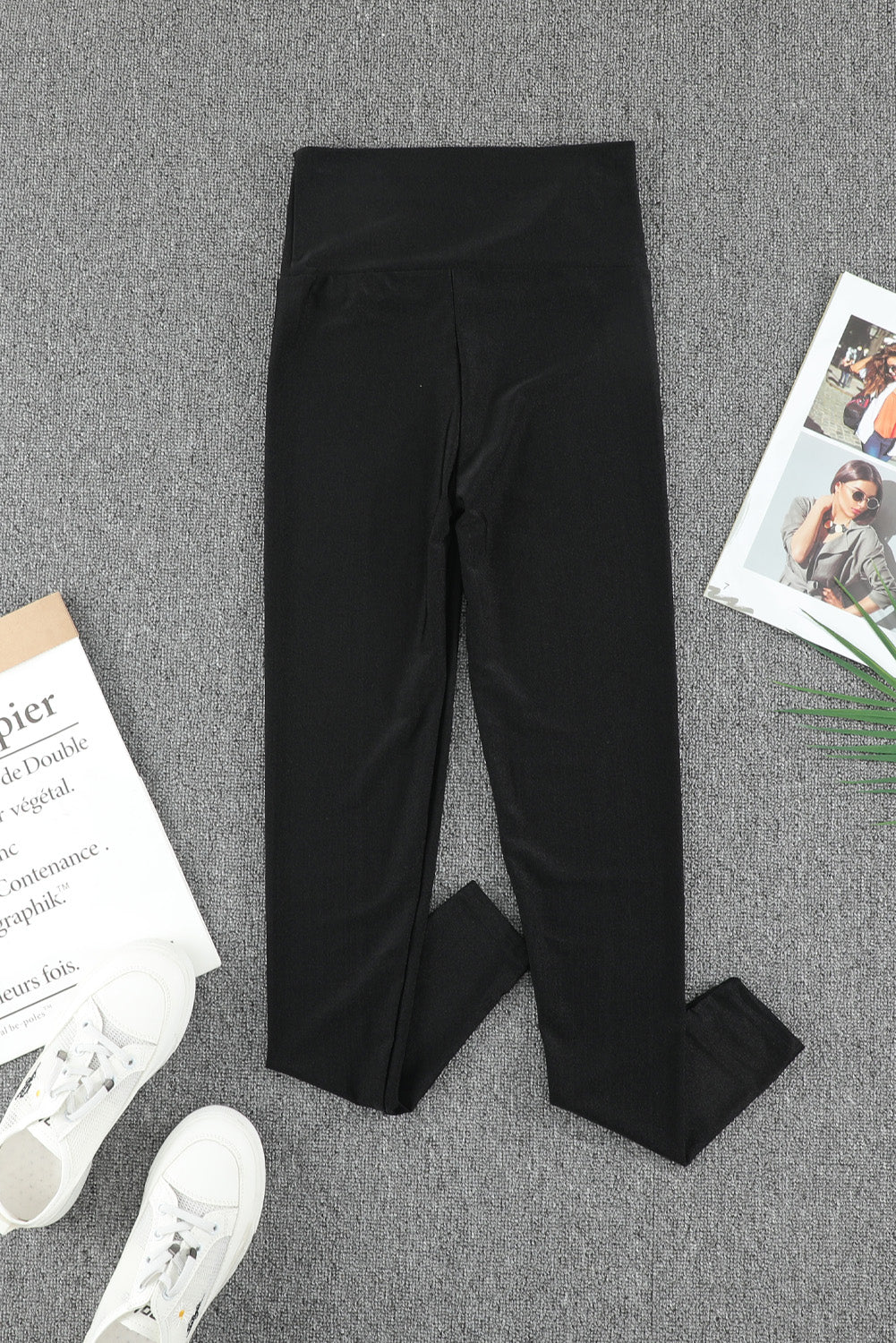 Legging moulant taille haute noir avec serre-taille