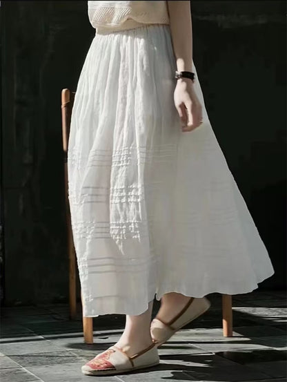 Women's Fashion Temperament Solid Color Skirt