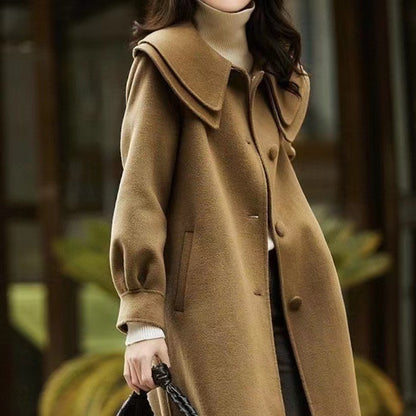 Women's Double-layer Collar Mid-length Coat