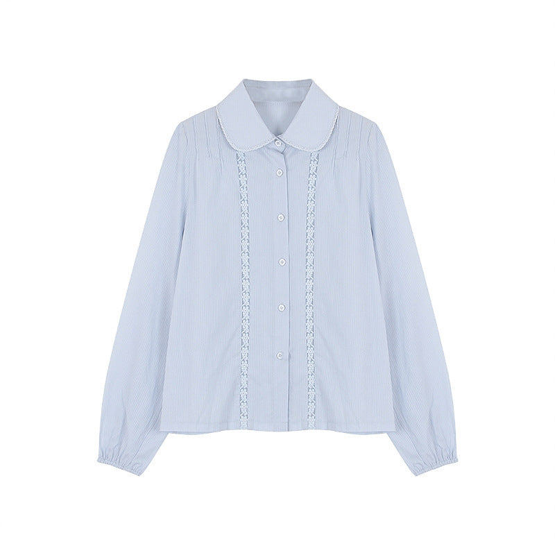 Women's Retro Lace Peter Pan Collar Shirt