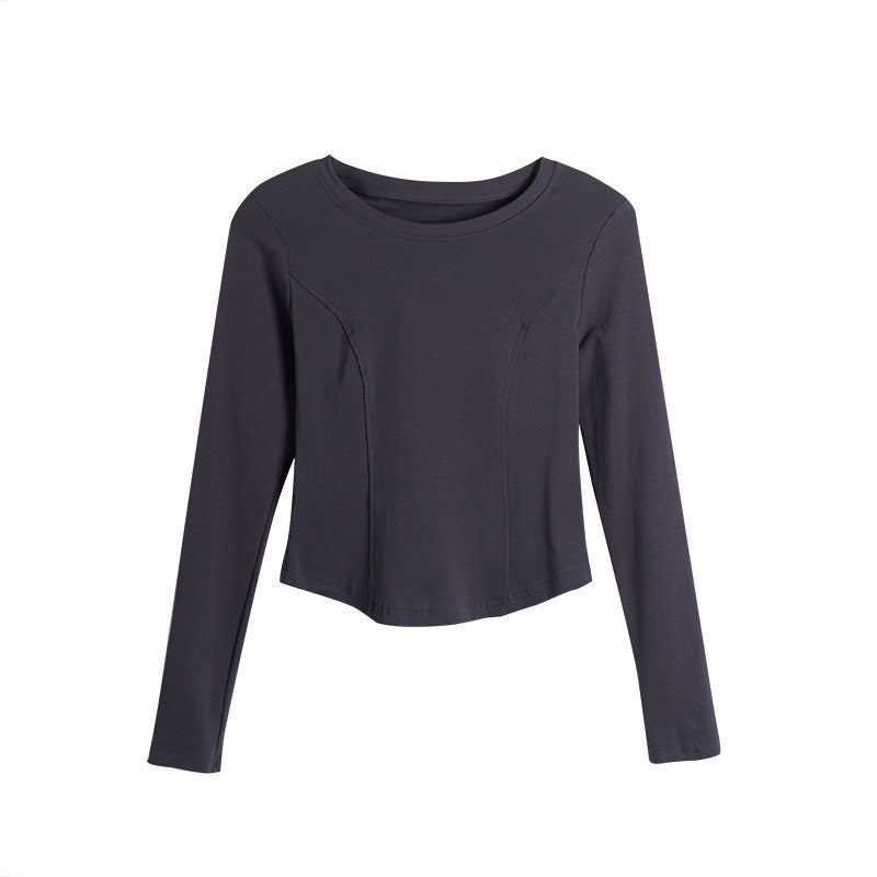 Women's Thickened Long-sleeved T-shirt Dralon Short Top