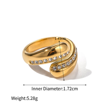 18K gold noble and simple drop-shaped zircon design versatile ring