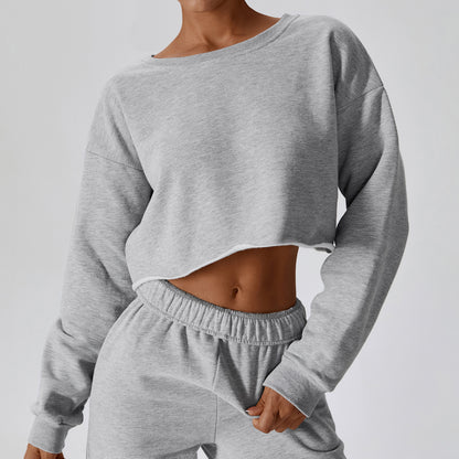 Pull court pour femmes, T-shirt à manches longues, garde au chaud