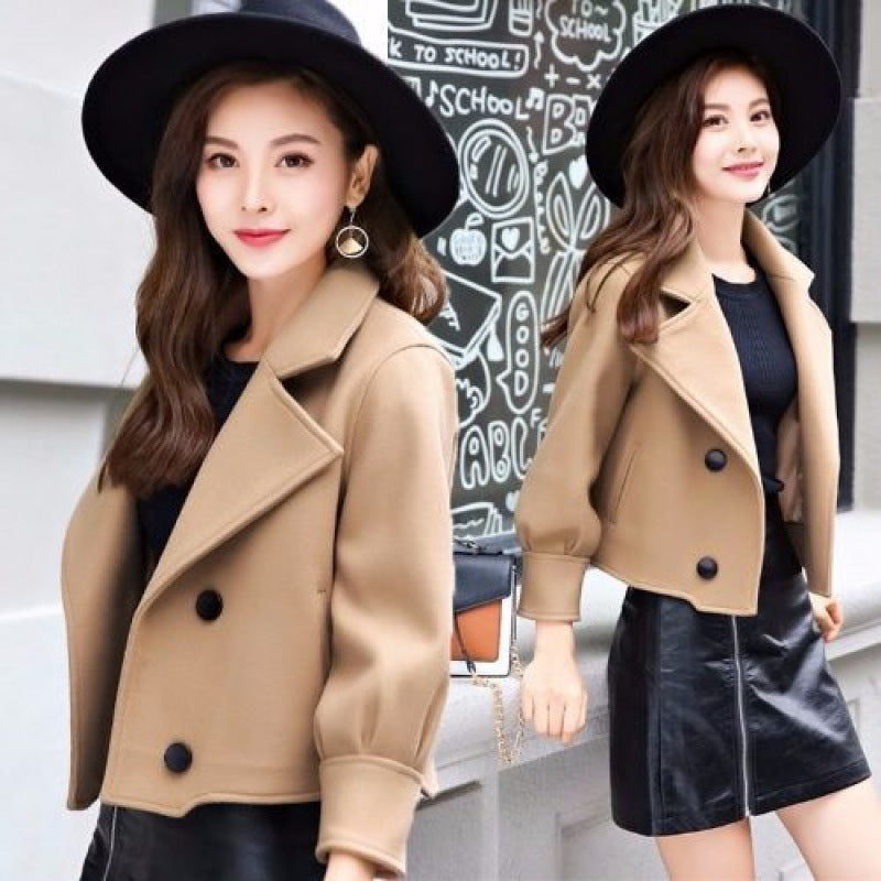 Woolen Coat Short Korean Style Top