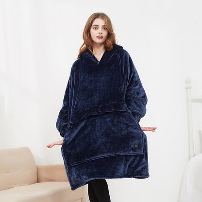 Three-zone Heating Electric Blanket USB Rechargeable Sweater Pullover Pajamas Hooded