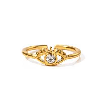 18K gold novel and trendy devil's eye inlaid zircon design versatile ring