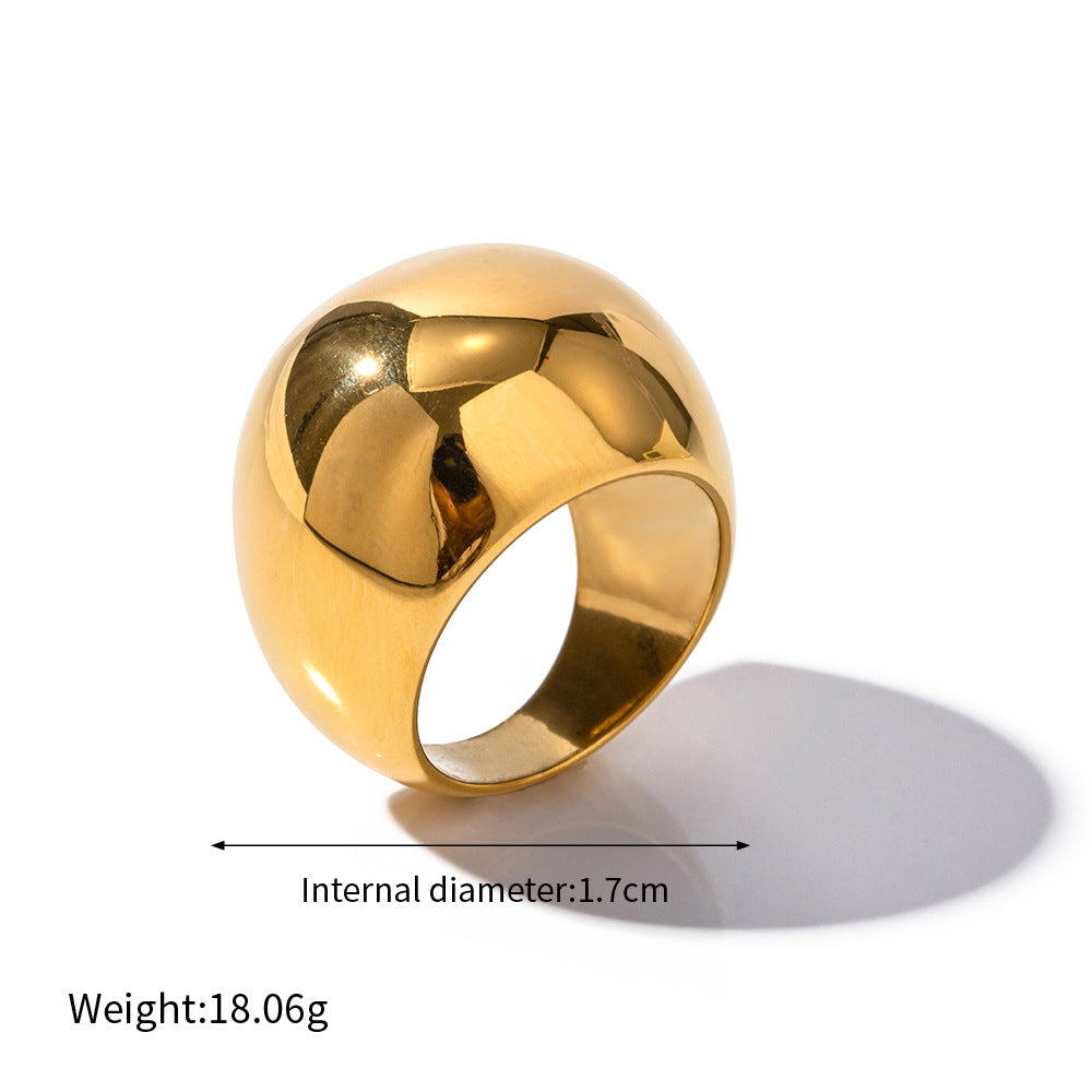 Übertriebener, modischer, vielseitiger Ring aus 18-karätigem Gold mit kugelförmigem Design