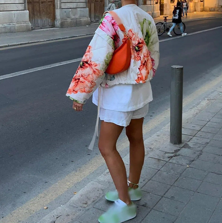 Veste imprimée à manches longues pour femme