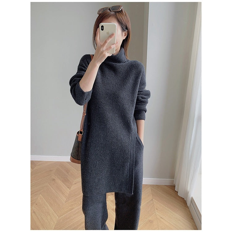 Women's Turtleneck Soft Glutinous Sweater Suit