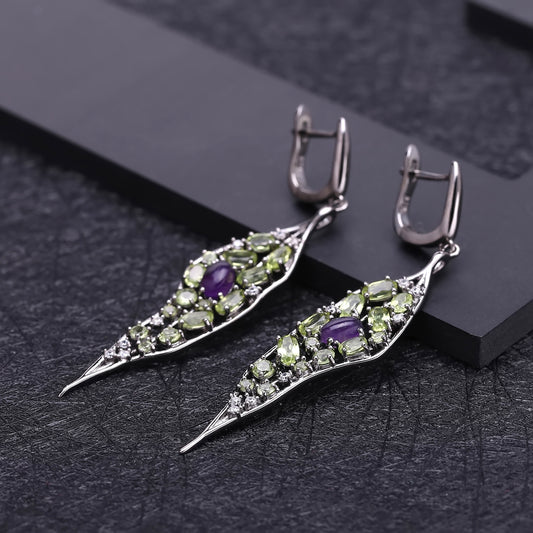 Bijoux personnalisés Femme Boucles d'oreilles Améthyste Olivine