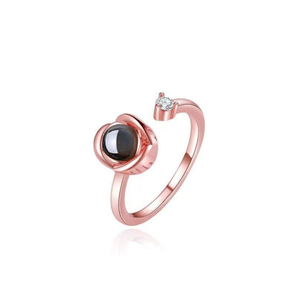 Bague de projection au design de rose novateur et à la mode