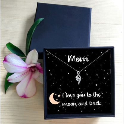 Collier délicat en forme de flèche de Cupidon avec boîte cadeau en diamant pour maman