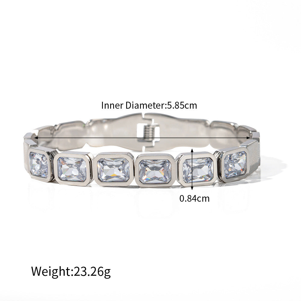 18K gold exquisite and dazzling zircon design light luxury style bracelet