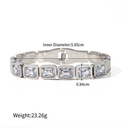 18K gold exquisite and dazzling zircon design light luxury style bracelet