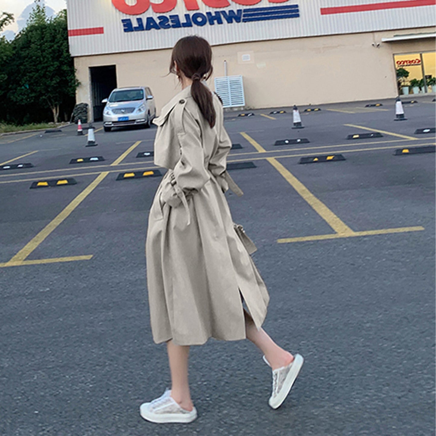 Damen Trendy Trench Coat, Zweireihiger Mantel, Koreanischer Damen Trench Coat, Eleganter Oversize Trench Coat, Frühlingskleidung, Damen kleidung