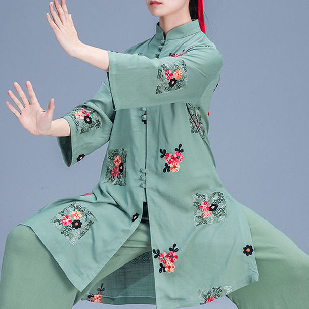 Costume Tai Ji pour femmes, haut de costume Tang rétro pour pratique des Arts martiaux chinois