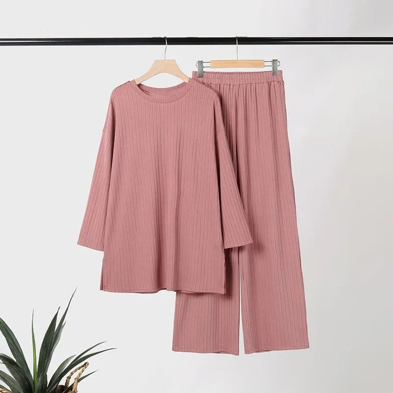 Women's Wear With Fall Long Sleeve Shirt Wide Leg Pants Clothing Sportswear Jacket