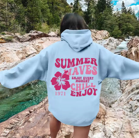 Pull à capuche avec lettres de mode européennes Hip Hop pour femmes