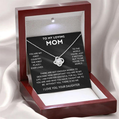 Noble four-leaf clover swirling diamond-encrusted gift box necklace for a great mother