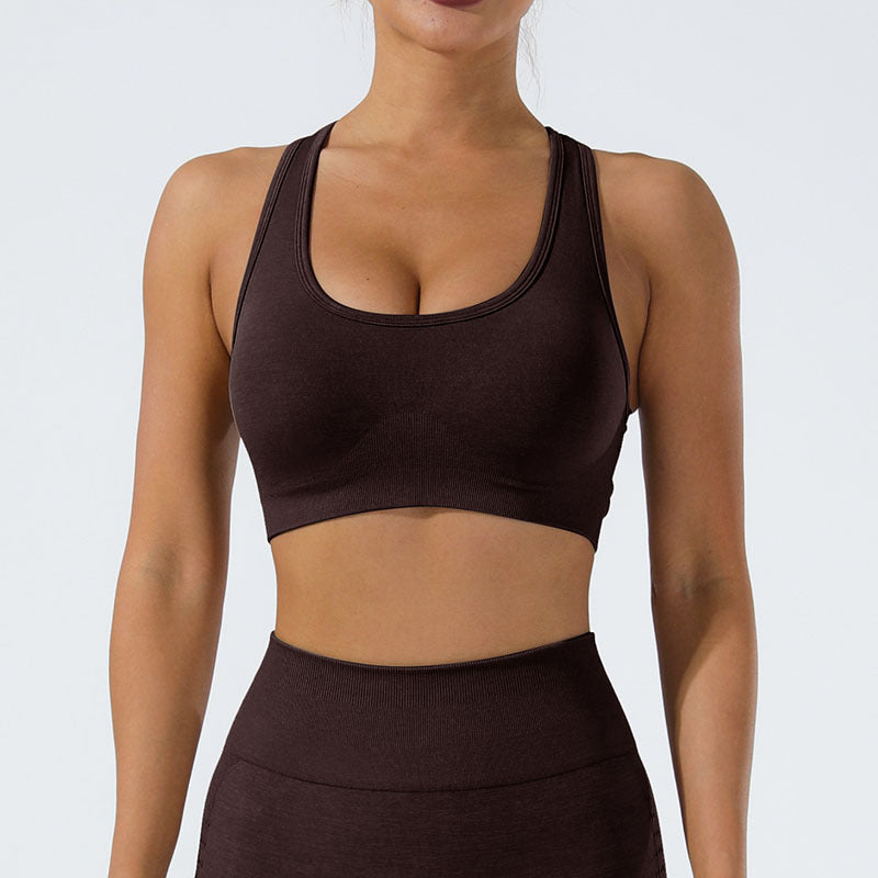 Soutien-gorge d'exercice super doux au toucher pour le dos, sous-vêtements résistants aux chocs, pour la course à pied et le fitness