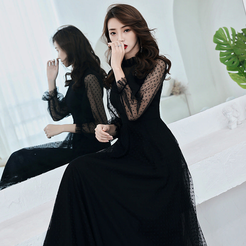 Women's Elegant Long Sleeve Long Party Dress