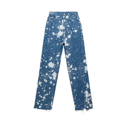 Women's Tie Dye Wash Printed Straight Fit Jeans