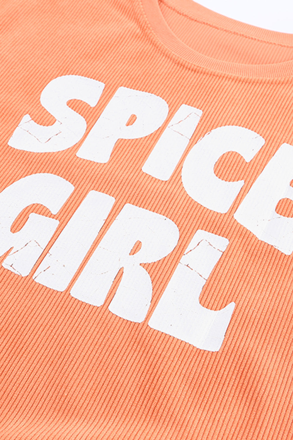 Orangefarbenes, schnurgebundenes SPICY GIRL Grafik-Sweatshirt