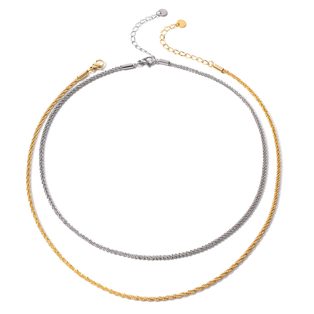 18K Gold Noble Simple Sparkling Glitter Design Necklace