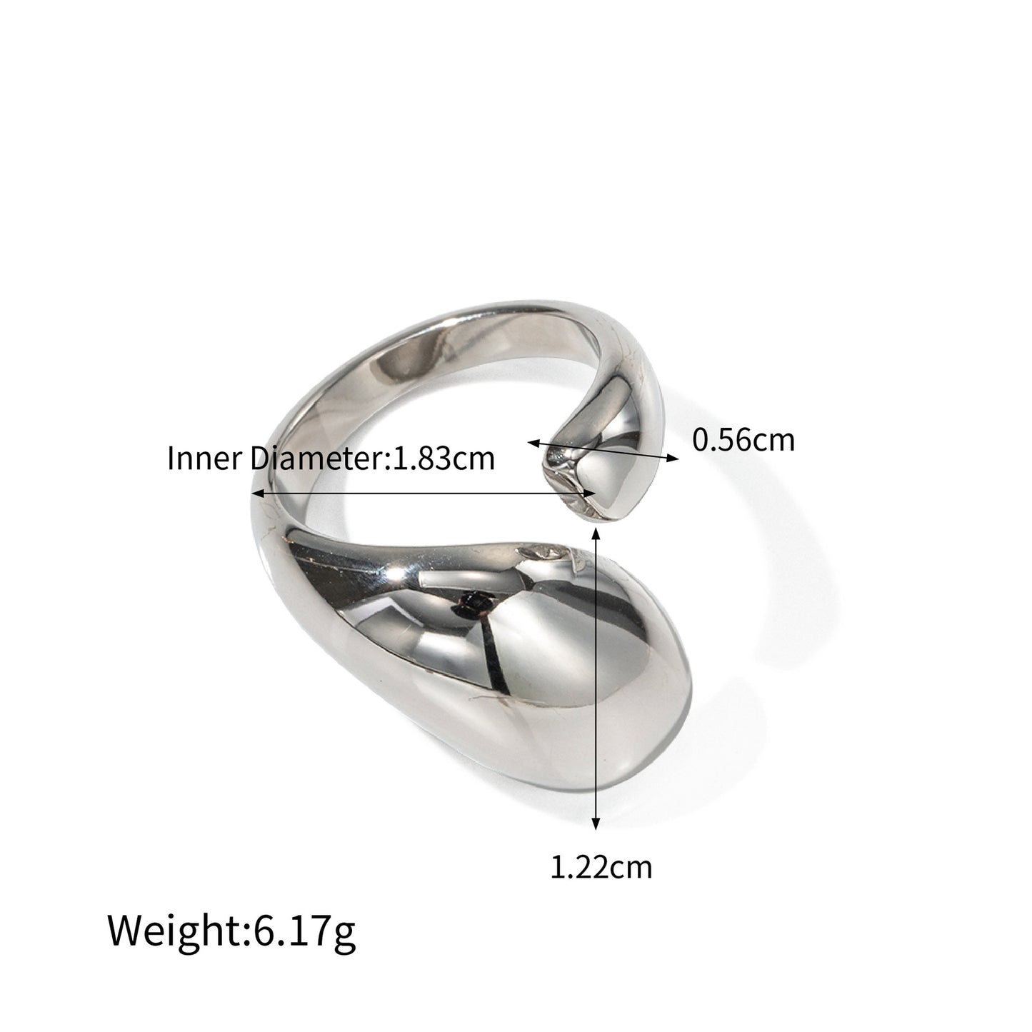 18K gold fashionable and simple drop-shaped design ring