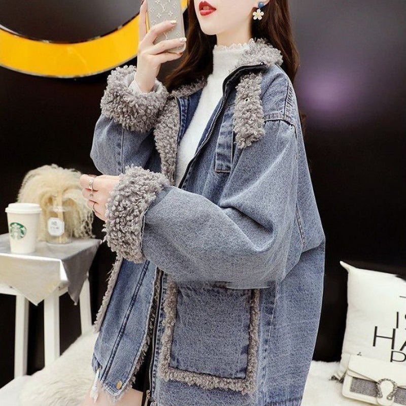 Women's Casual Loose Cotton Coat Versatile Denim Jacket