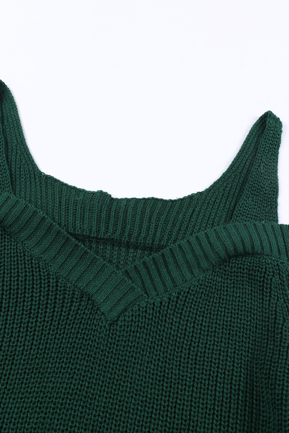 Grüner Juliette-Strickpullover mit Dew-Schulter