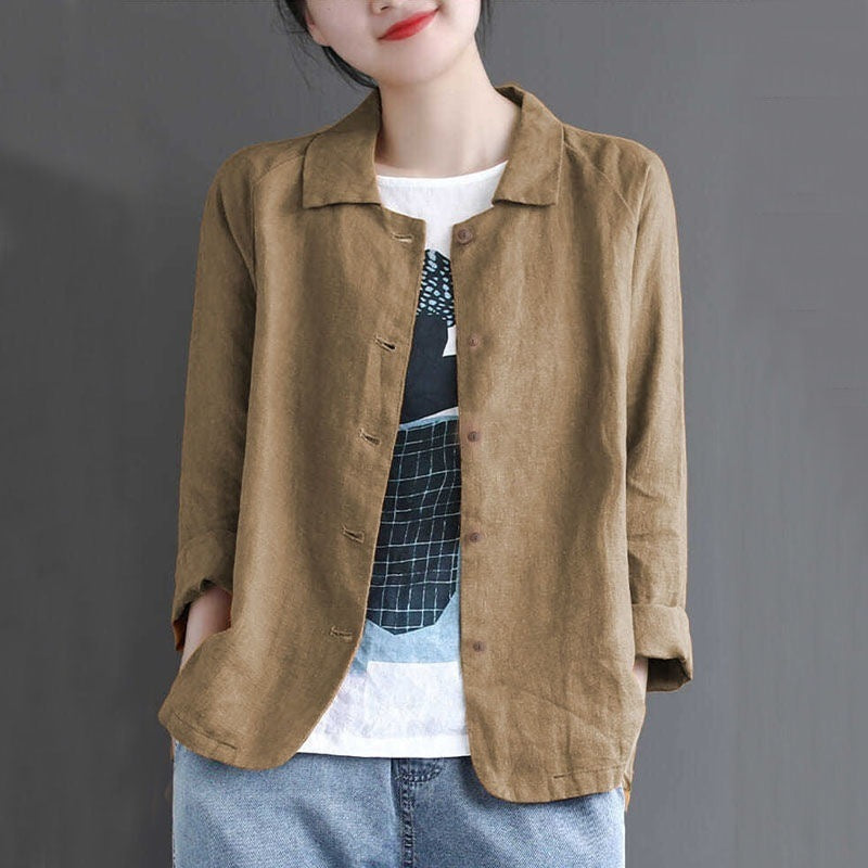 Women's Cotton And Linen New Easy Matching Coat