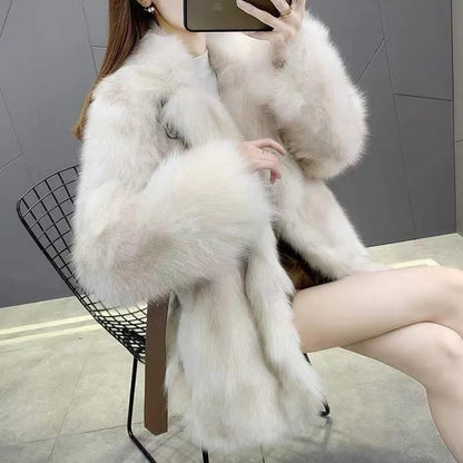 Women's Faux Fox Fur Fur Winter Coat