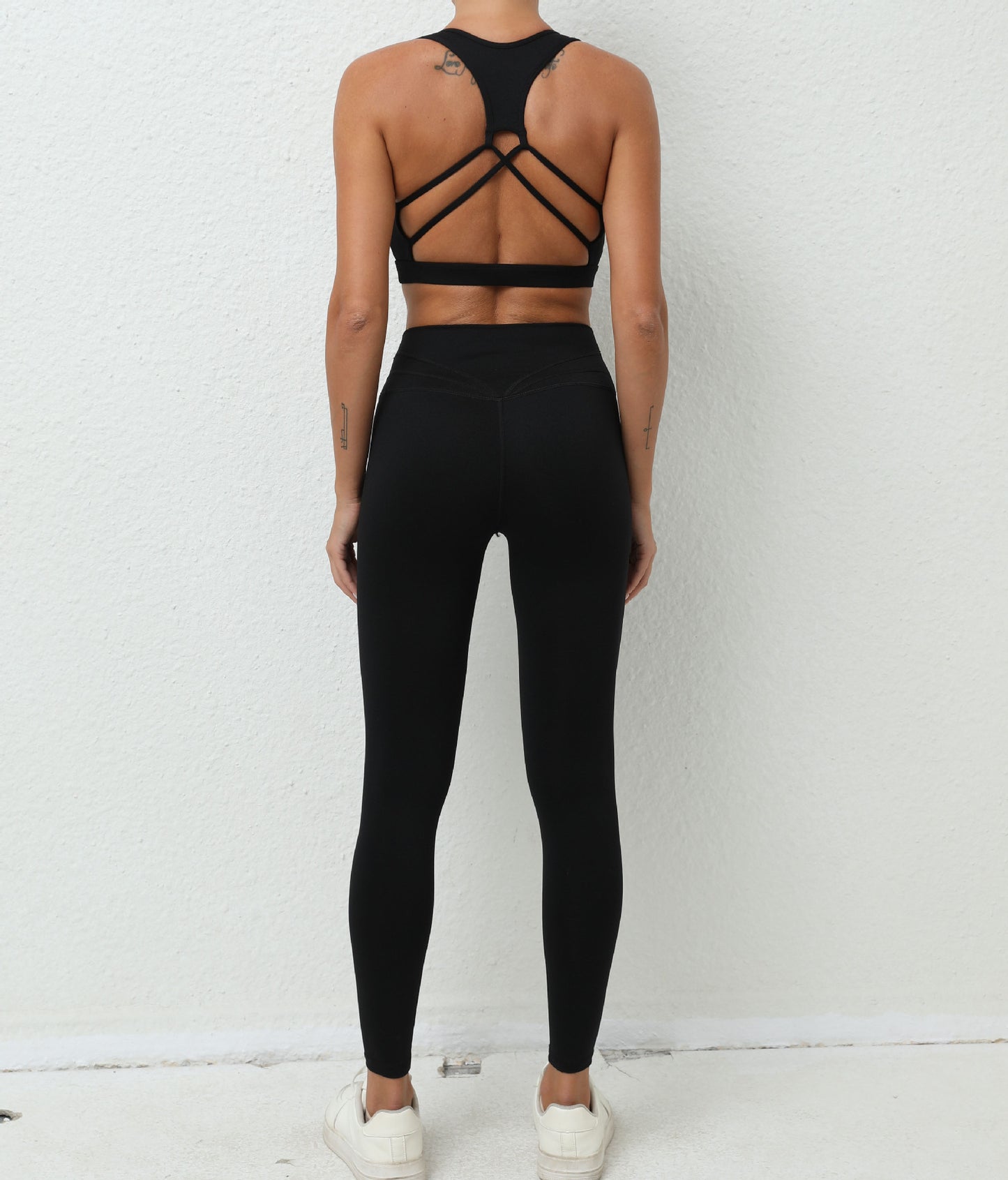 Women's Elastic Back Nude Feel Workout Clothes Quick-drying Breathable Sports Tight Yoga Suit