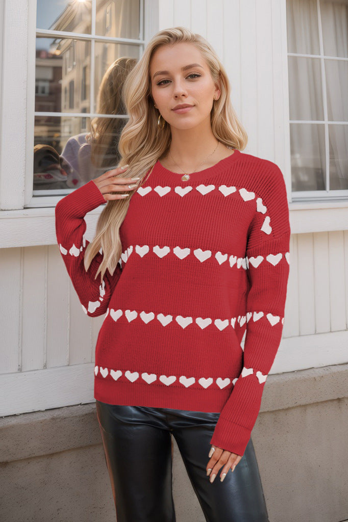 Valentinstag Liebe Pullover Damen Strickwaren