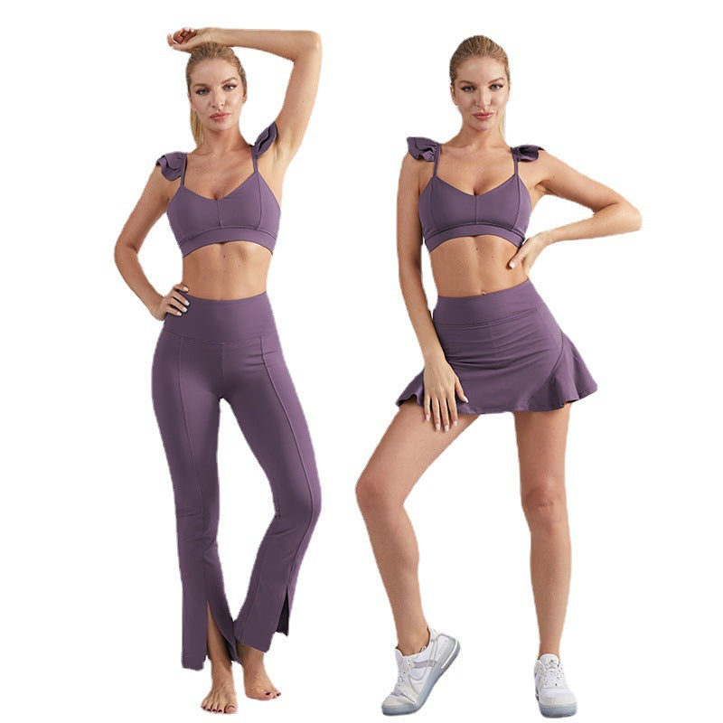 Costume de jupe-culotte courte à manches courtes pour femmes, sport de course à pied