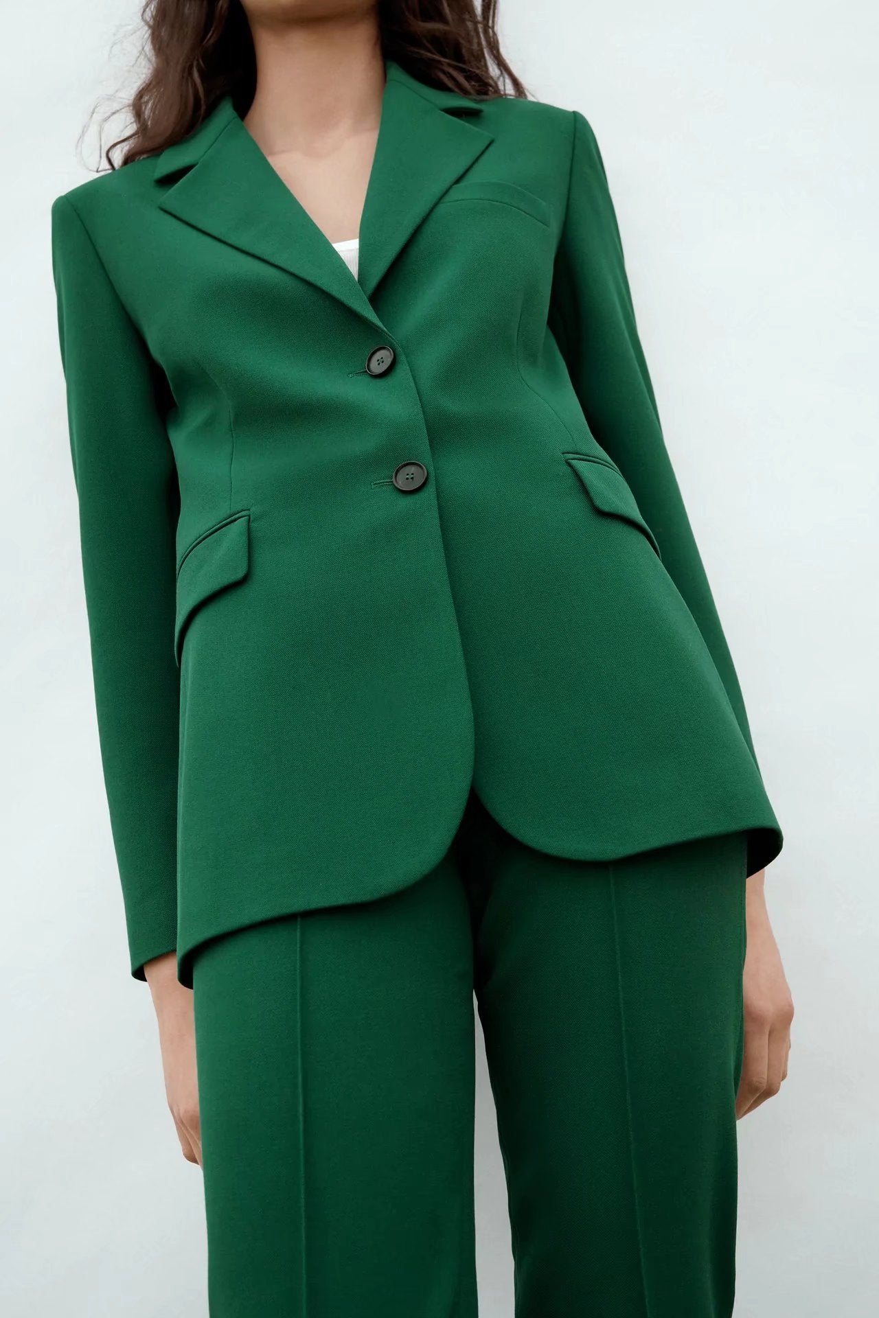 Taillierter Blazer mit hoher Taille und Faltenhose für Damen