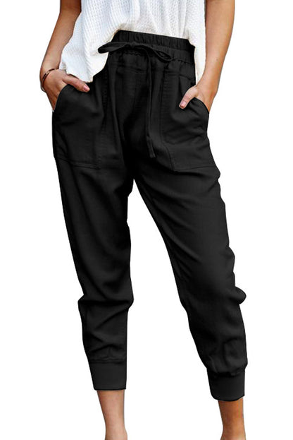 Pantalon noir à poches décontractées