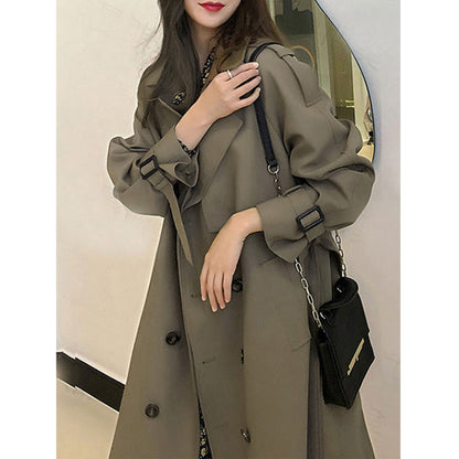 Damen Trendy Trench Coat, Zweireihiger Mantel, Koreanischer Damen Trench Coat, Eleganter Oversize Trench Coat, Frühlingskleidung, Damen kleidung