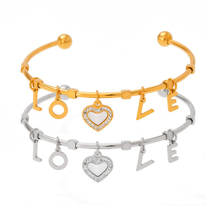 18K Gold Exquisite Fashion LOVE Matching Heart Design Bracelet