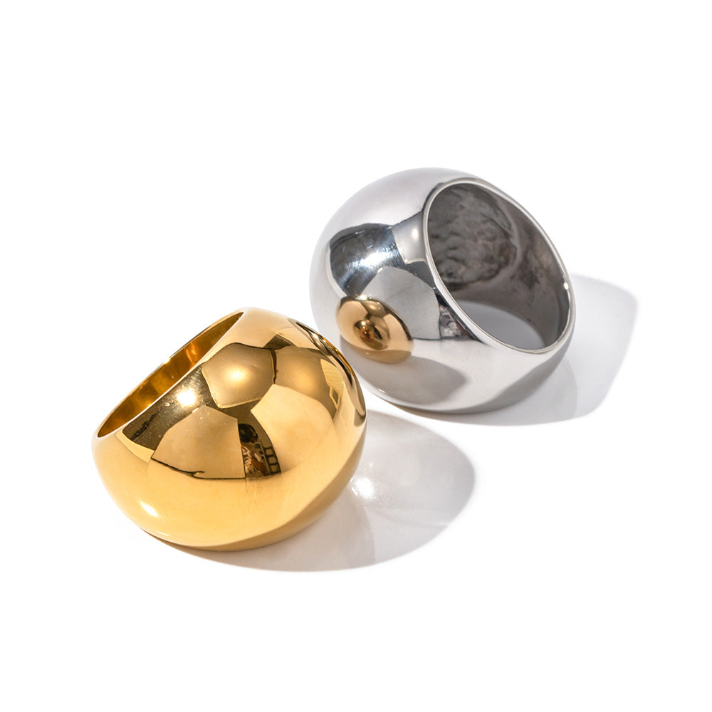 Übertriebener, modischer, vielseitiger Ring aus 18-karätigem Gold mit kugelförmigem Design