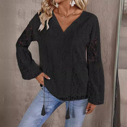 Women's Clothing Fashion Hollowed-out Lace Shirt Top