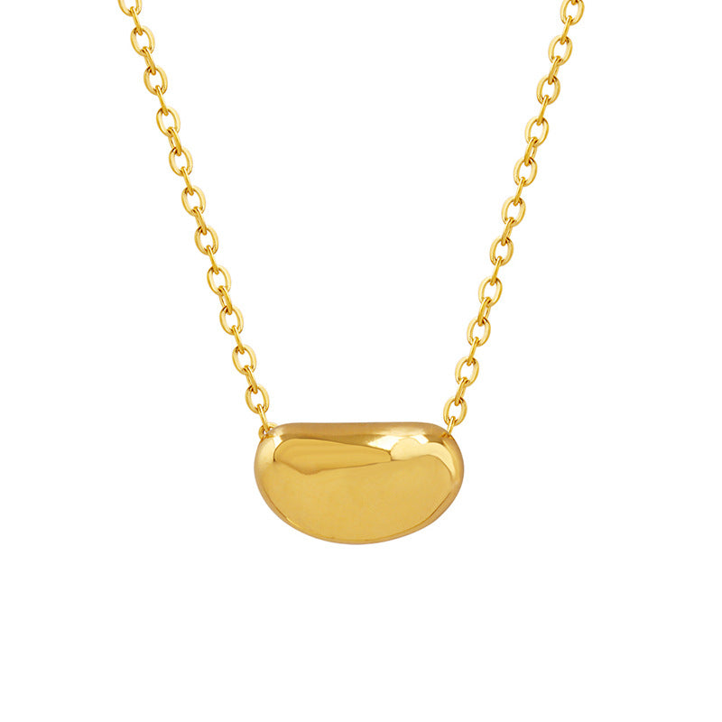 18K gold fashionable simple irregular oval design versatile necklace