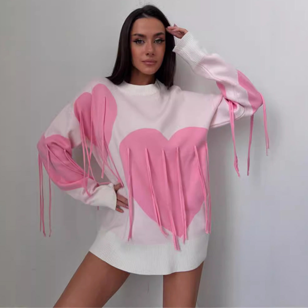 Pull à col rond tendance pour femme