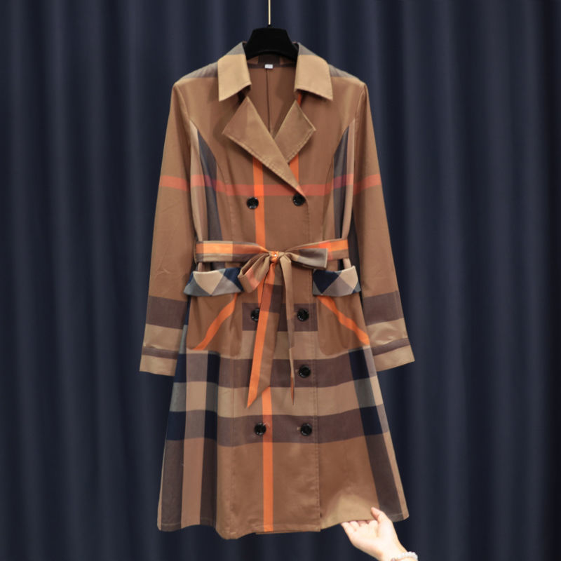 Dress Female British Style Suit Collar Temperament Plaid Skirt