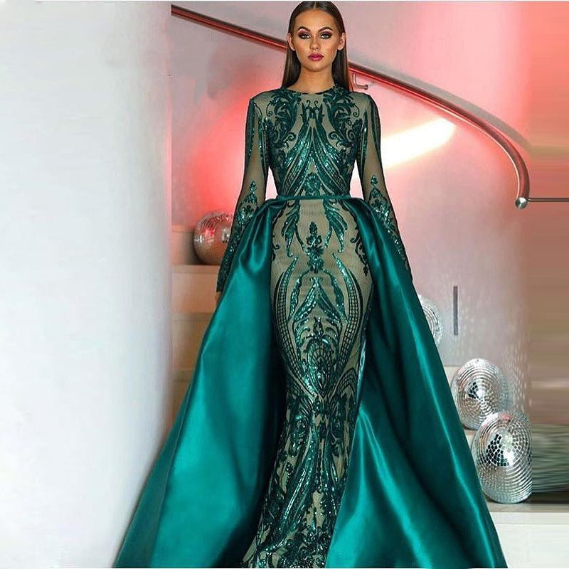 Women's Dark Green Wedding Dress