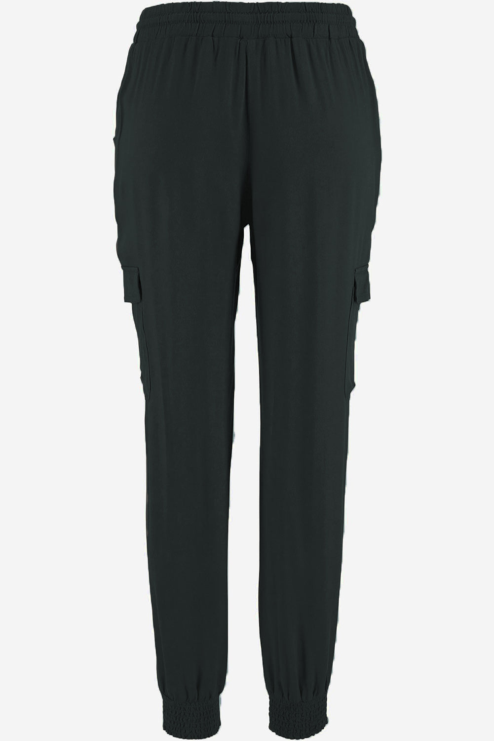 Pantalon de jogging taille haute gris avec poches latérales et cordon de serrage